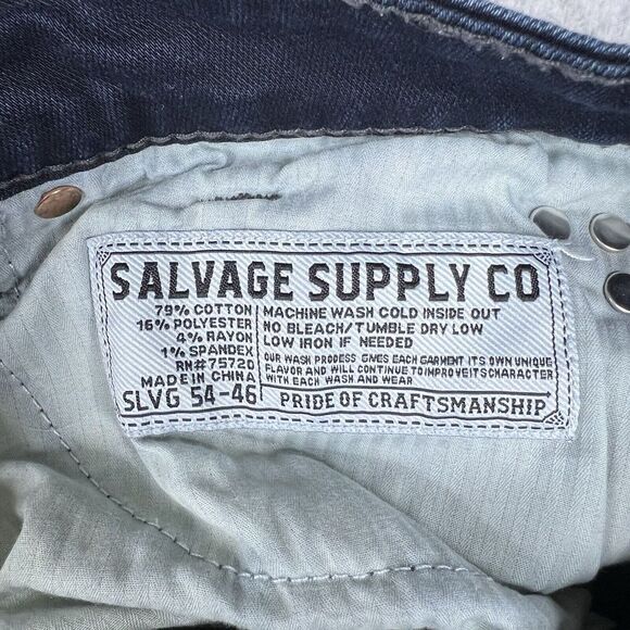 Salvage Men's Deep Indigo Bootcut Jeans - Picture 12 of 14